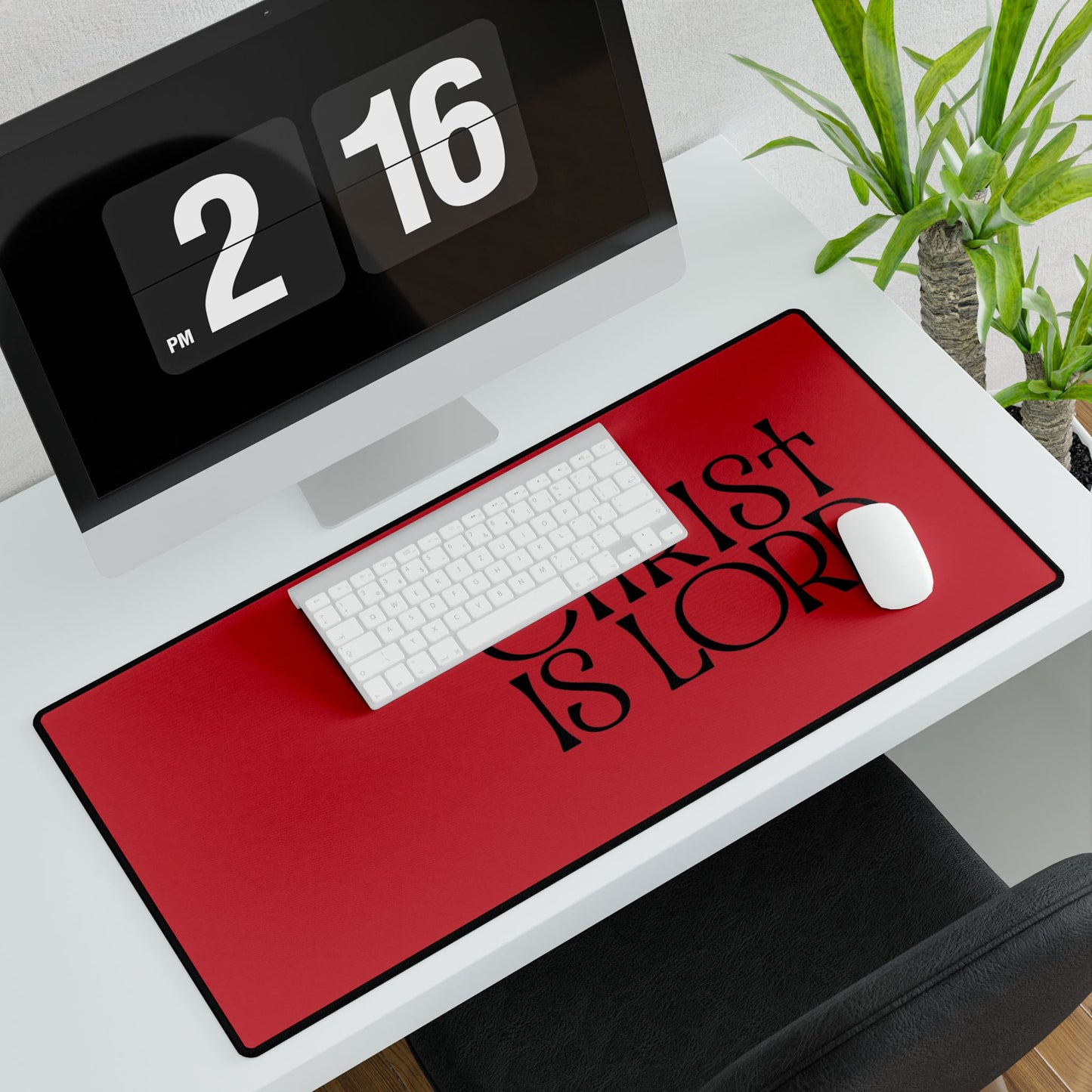 Inspirational Desk Mat - 'Christ Is Lord' - Elegant Office Accessory for Motivation and Faith