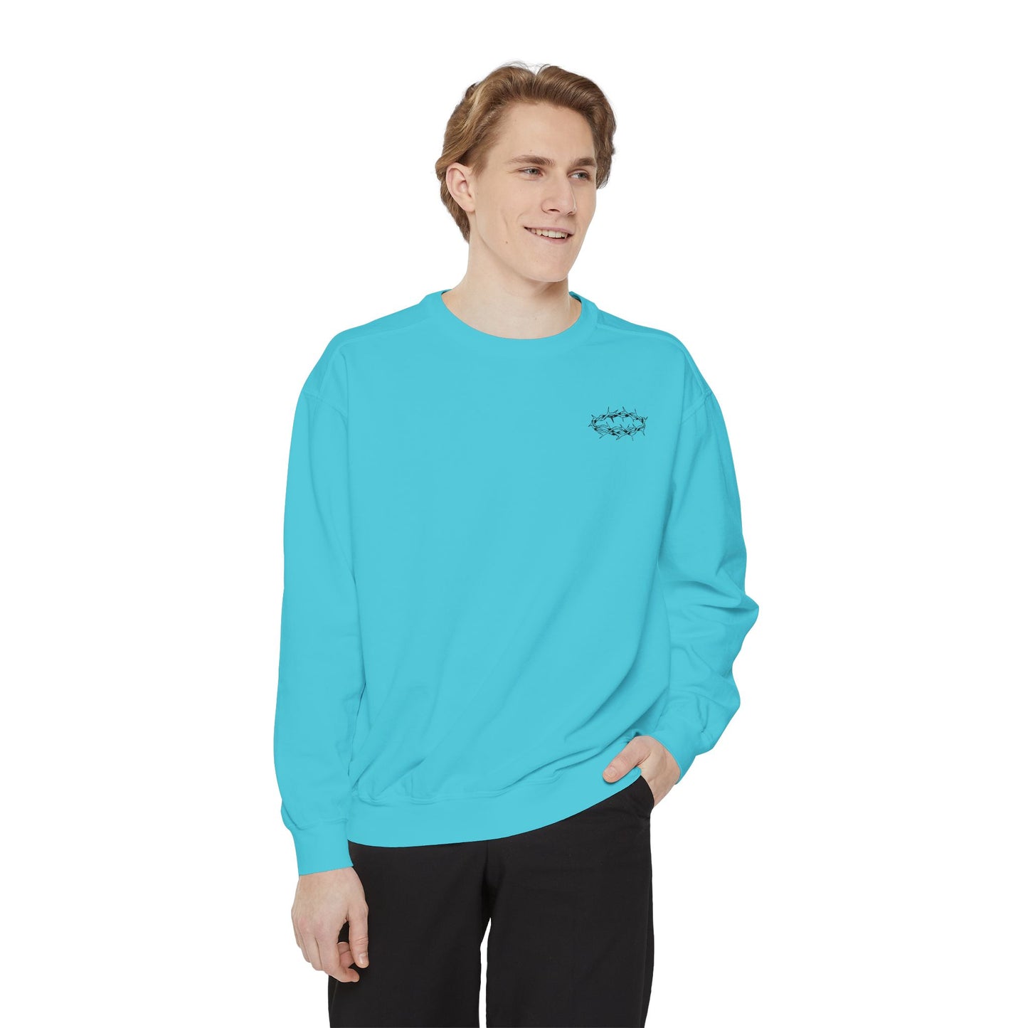 Unisex Garment-Dyed Sweatshirt - 'This Is My King' Inspirational Faith Apparel