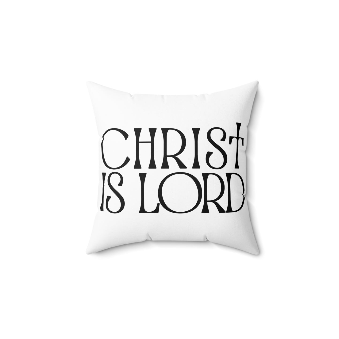 Inspirational Christian Square Pillow - "Christ is Lord" - Cozy Home Decor