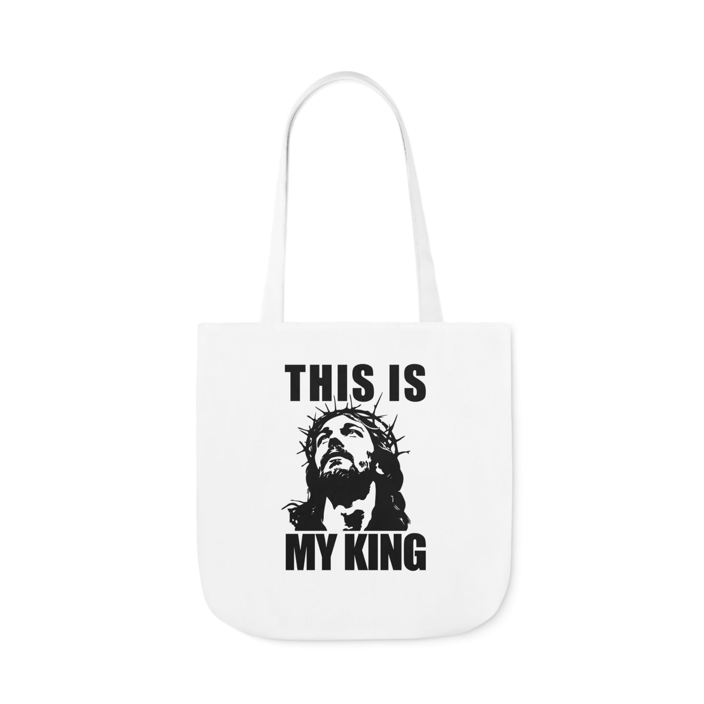 Inspirational Canvas Tote Bag - 'This Is My King' Design with 5-Color Straps