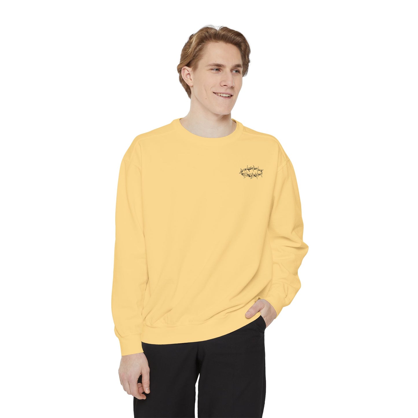 Unisex Garment-Dyed Sweatshirt - 'This Is My King' Inspirational Faith Apparel