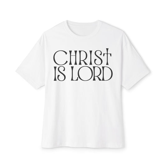 Unisex Oversized Boxy Tee - 'Christ is Lord' Inspirational Shirt
