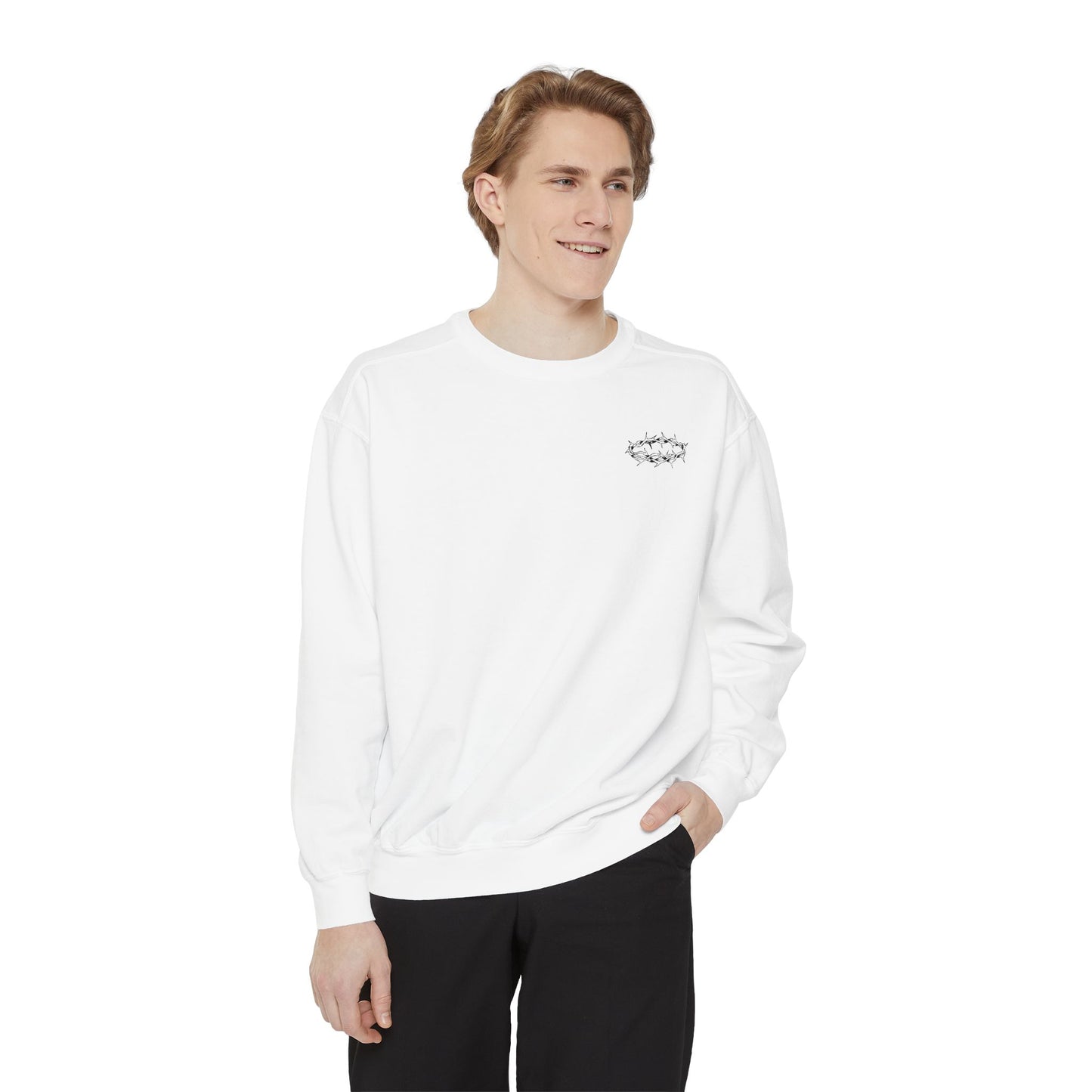 Unisex Garment-Dyed Sweatshirt - 'This Is My King' Inspirational Faith Apparel