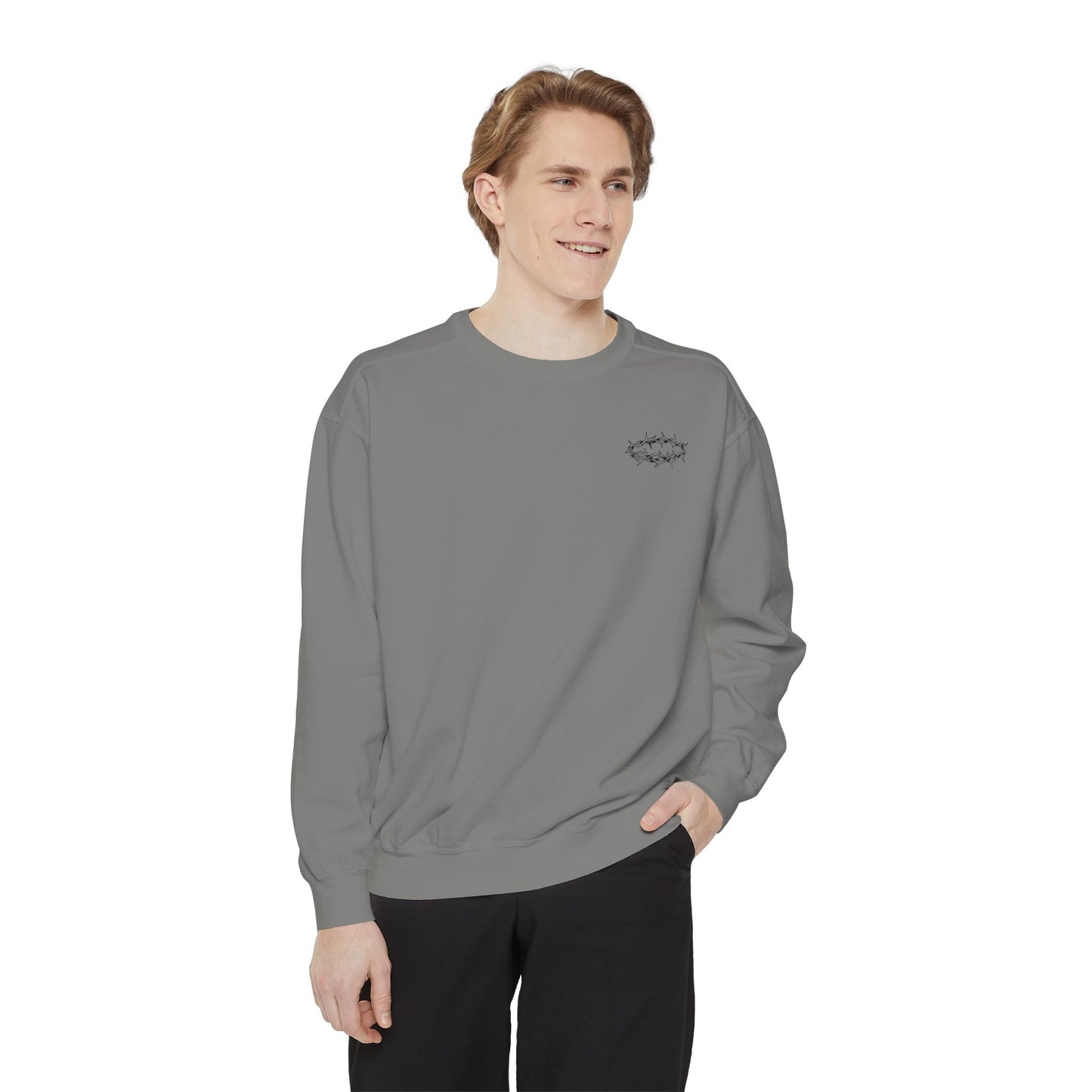 Unisex Garment-Dyed Sweatshirt - 'This Is My King' Inspirational Faith Apparel