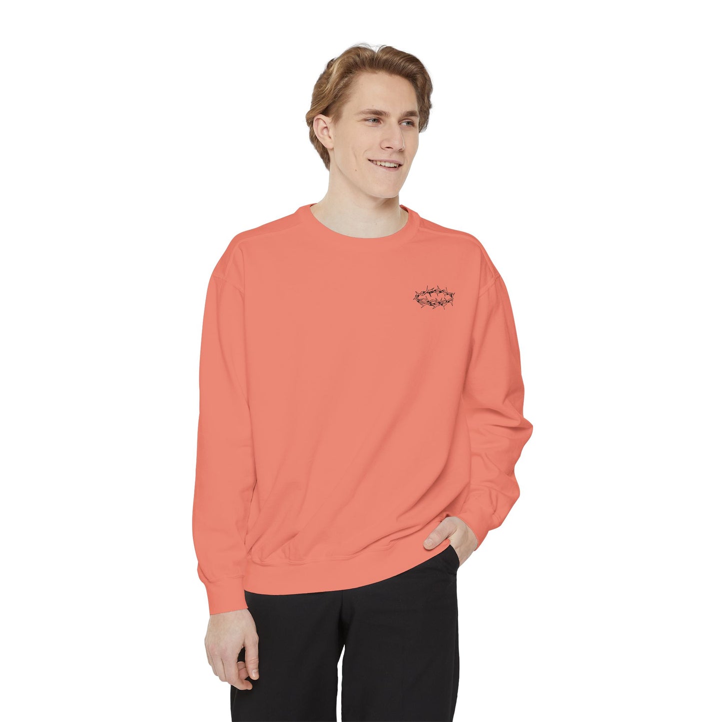 Unisex Garment-Dyed Sweatshirt - 'This Is My King' Inspirational Faith Apparel