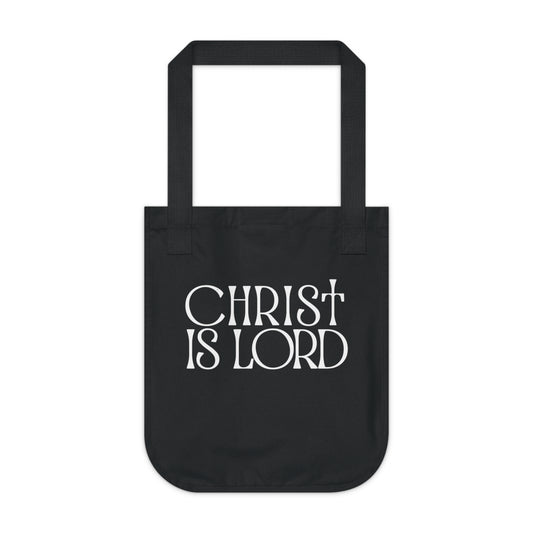 Organic Canvas Tote Bag - Christ Is Lord Design - Faith-Based Eco-Friendly Shopping Bag