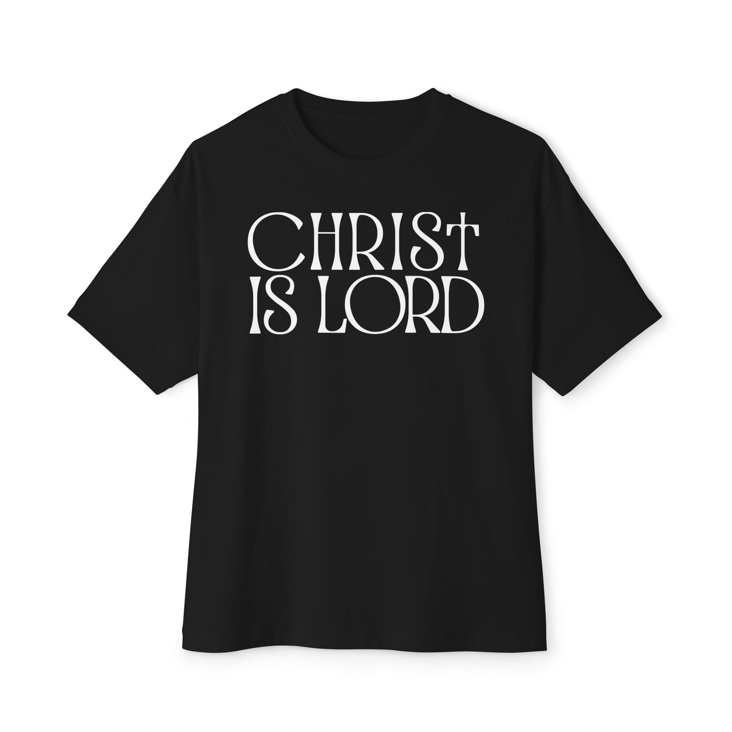 Unisex Oversized Boxy Tee - 'Christ is Lord' Inspirational Shirt