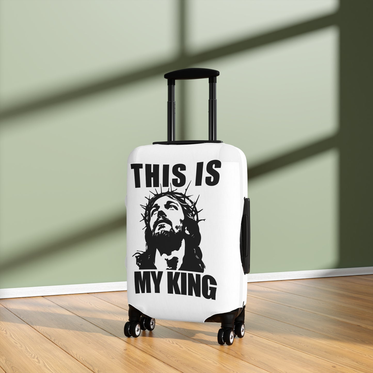 Christian Luggage Cover - "This Is My King" Travel Accessory