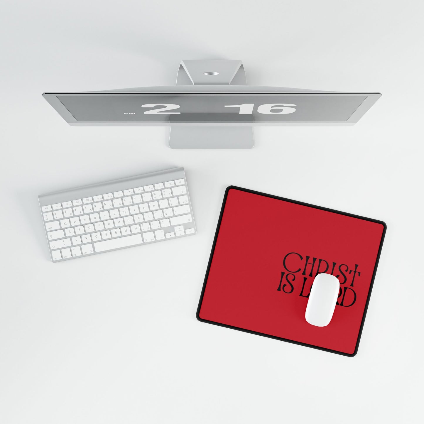 Inspirational Desk Mat - 'Christ Is Lord' - Elegant Office Accessory for Motivation and Faith