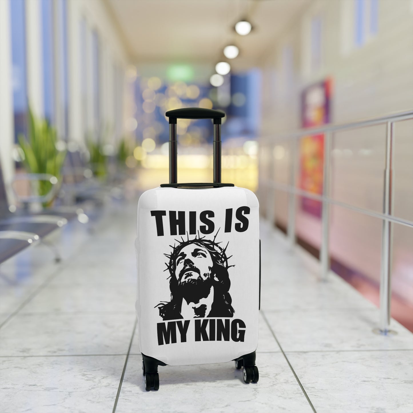 Christian Luggage Cover - "This Is My King" Travel Accessory