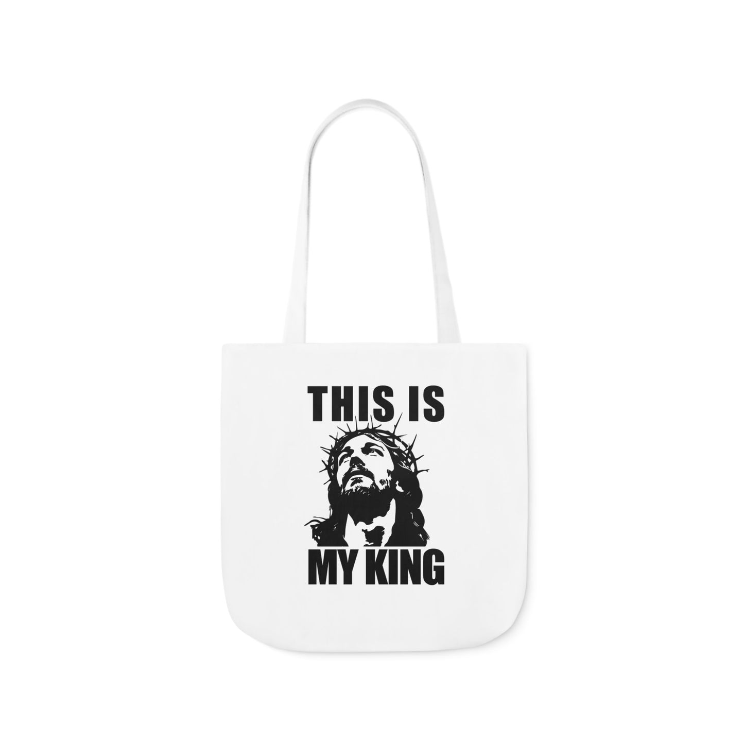 Inspirational Canvas Tote Bag - 'This Is My King' Design with 5-Color Straps