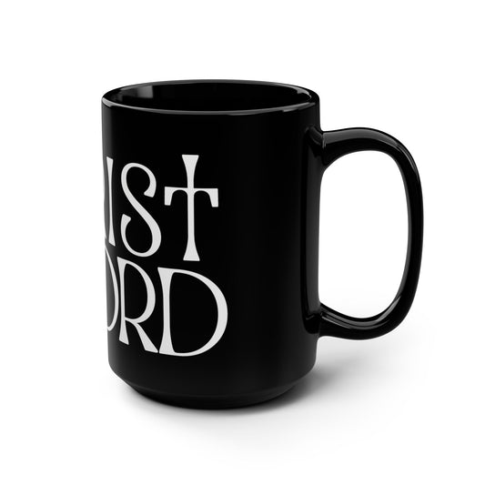 Inspirational Black Mug - 15oz with 'Christ is Lord' Design