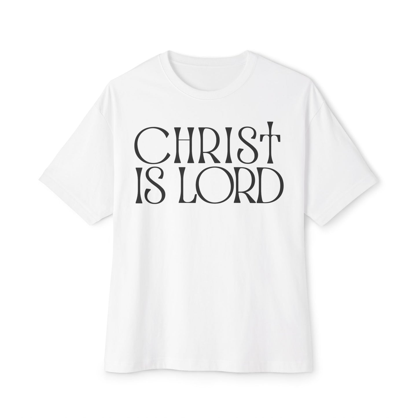 Unisex Oversized Boxy Tee - 'Christ is Lord' Inspirational Shirt
