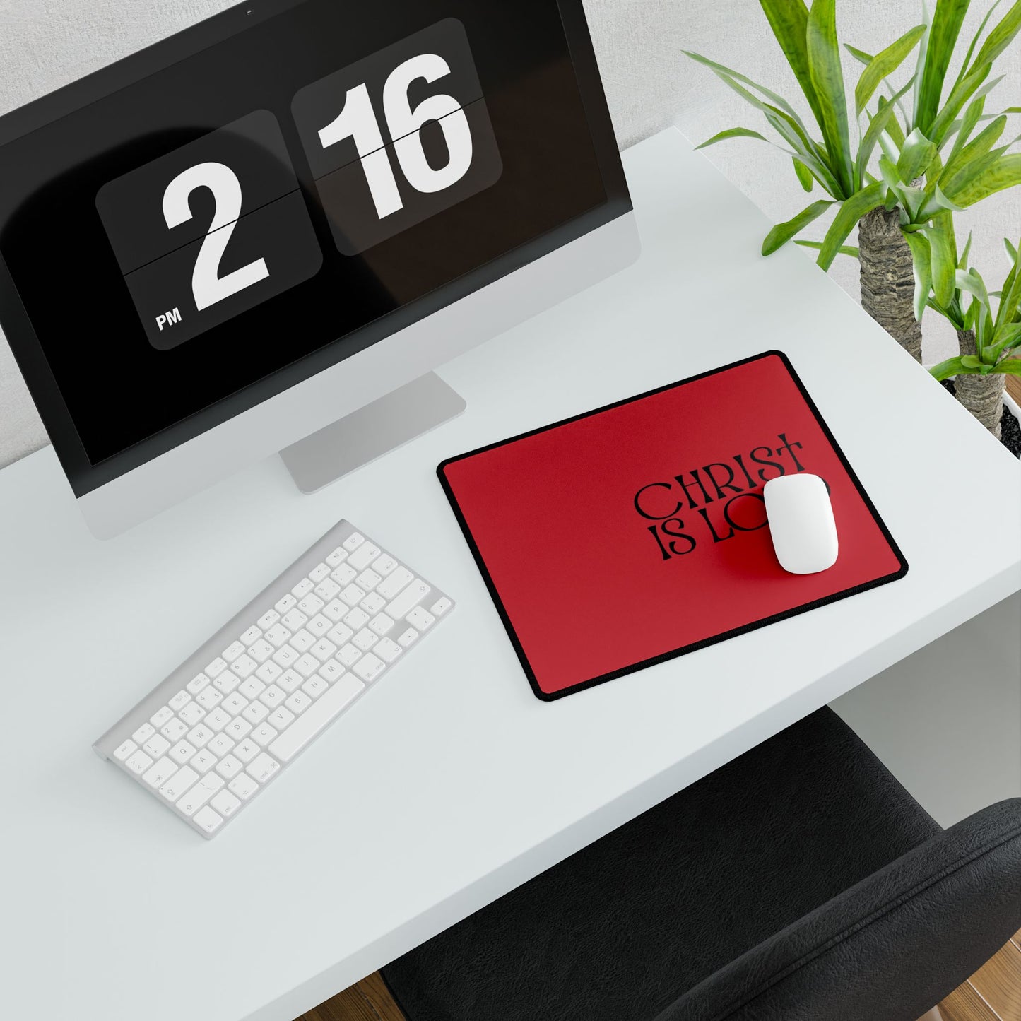 Inspirational Desk Mat - 'Christ Is Lord' - Elegant Office Accessory for Motivation and Faith