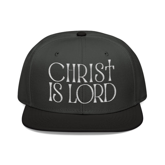 Embroidered Snapback Cap - "Christ is Lord"