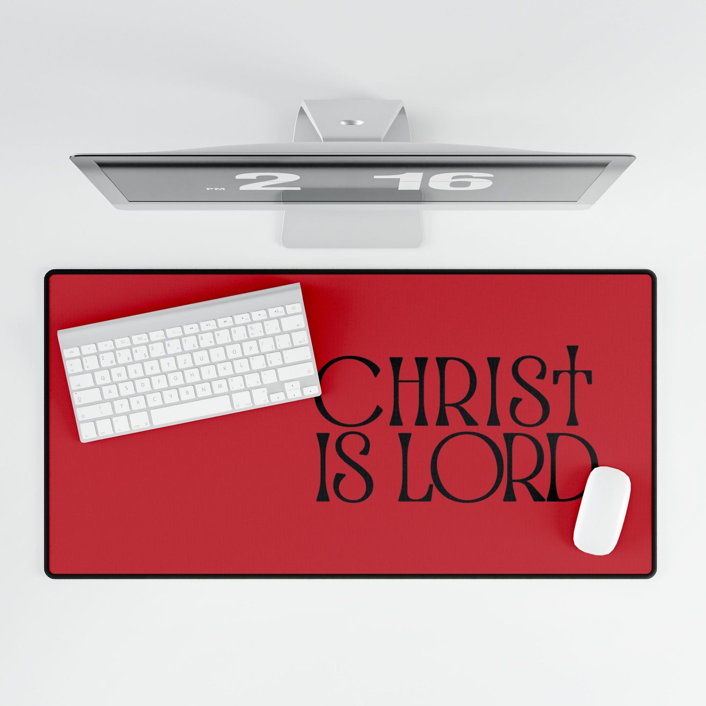 Inspirational Desk Mat - 'Christ Is Lord' - Elegant Office Accessory for Motivation and Faith