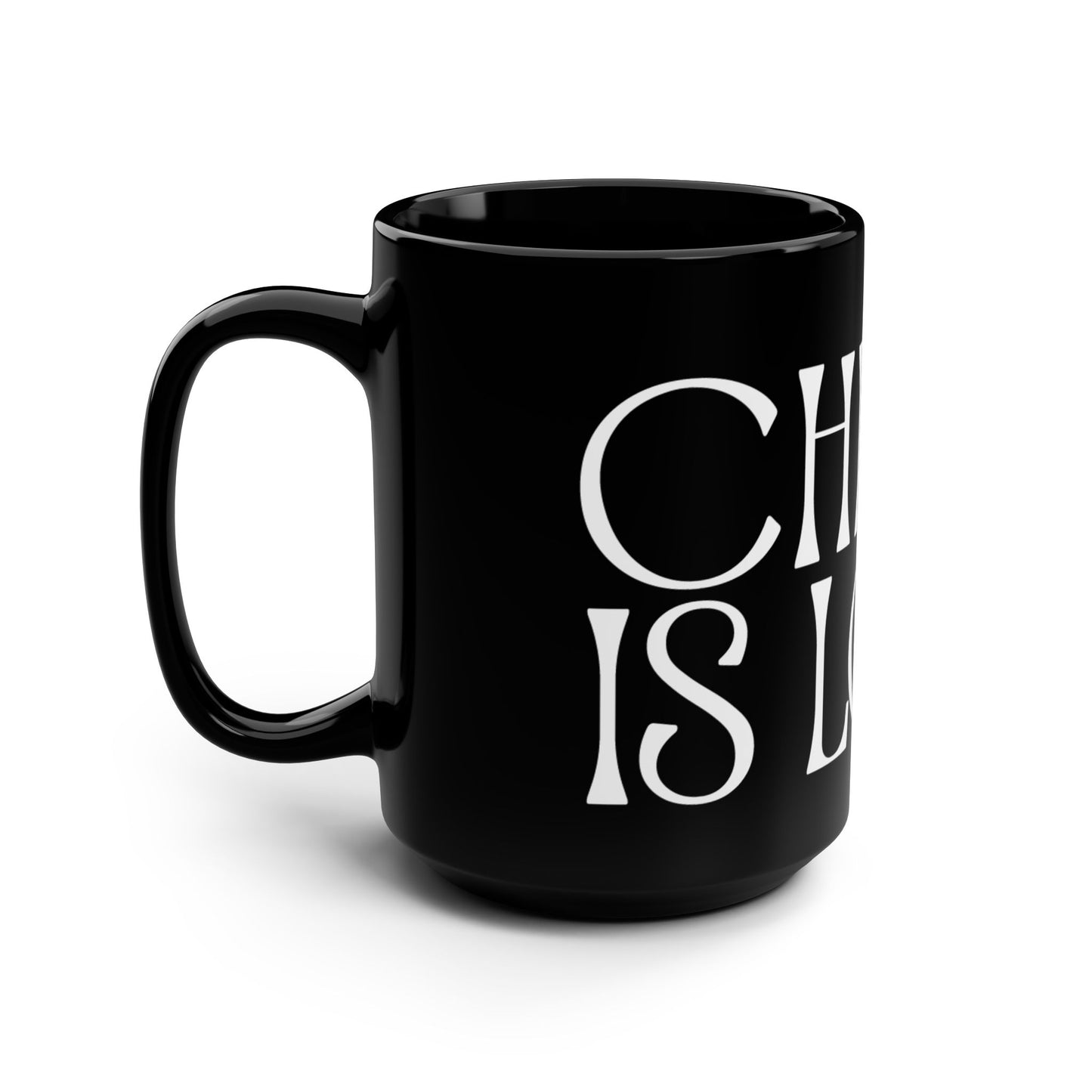 Inspirational Black Mug - 15oz with 'Christ is Lord' Design